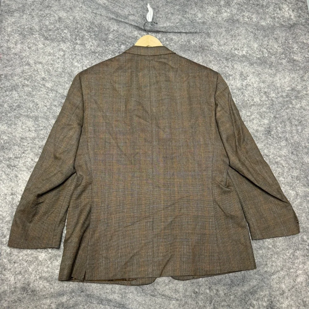 Claudio Morelli Blazer Mens 42‎ S Brown Blue Check Wool Blend Jacket Sport Coat